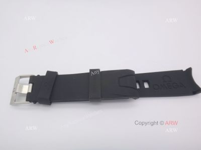 Black Rubber Strap 22mm for Omega Planet Ocean Replica Watch